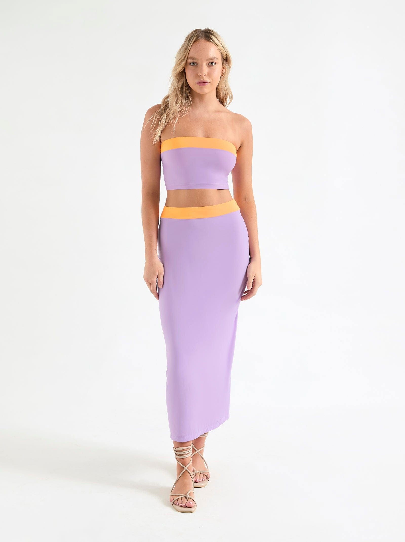 sharon long skirt pink sand - ONEONE SWIMWEAR