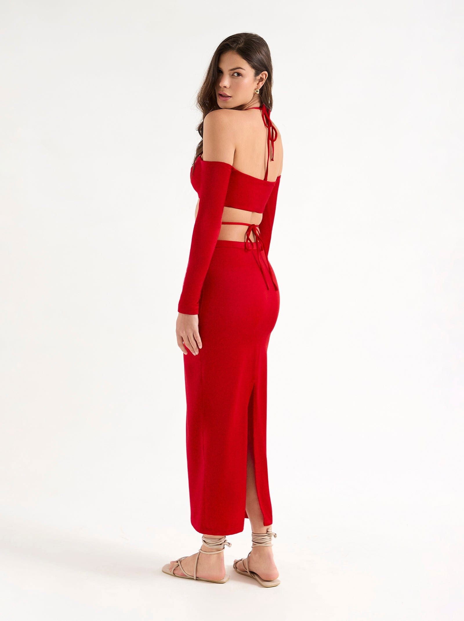 yvonne long skirt scarlet - ONEONE SWIMWEAR